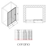CERANO - Sprchové posuvné dveře Varone LINE L/P - 6 mm - chrom, transparentní sklo - 160x195 CER-8050BD7556