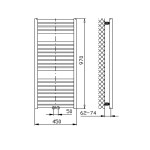 AQUALINE - TONDI otopné těleso rovné 450x970 středové připojení, černá mat DT456T