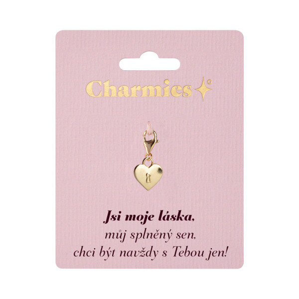 Zlatý přívěsek srdce - Láska - Albi