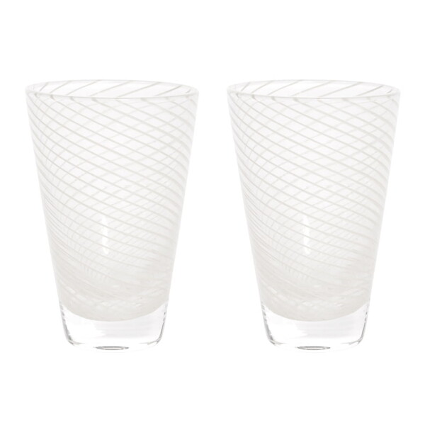 OYOY Sklenice Yuka Swirl Glass Clear 250 ml – set 2 ks, čirá barva, sklo
