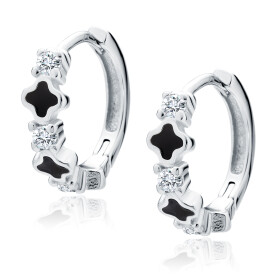 LUNICA Stříbrné kruhové náušnice ENAMEL 0767