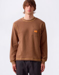 Tričko Service Works Waffle Contrast Thermal LS Tee Brown/Yellow