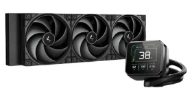 Deepcool Spartacus 360 černá / Vodní chladič CPU / 360mm radiátor / 3x 120mm ventilátor / ARGB / 3,4" IPS displej (R-SPT360-BKDSMP-G-1)
