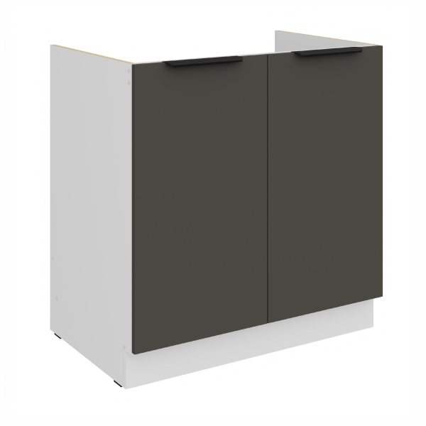 Spodní skříňka pod dřez Aria 80 ZL 2F BB Barva korpusu: Bílá, Barva dvířek: GR - Graphite AFM