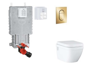 GROHE - Uniset Set předstěnové instalace, klozetu, sedátka SoftClose a tlačítka Arena Cosmopolitan S, Cool Sunrise SANI15BB4115