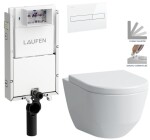 LAUFEN Podomít. systém LIS TW1 SET s bílým tlačítkem + WC LAUFEN PRO + SEDÁTKO H8946630000001BI LP3