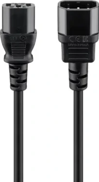 Goobay prodlužovací napájecí kabel C14/C13 černá / Prodlužovací kabel / 1 m (95125)