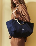 HAY Bavlněná taška Weekend Bag L Electric Blue, modrá barva, textil