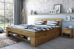 BRADOP Dubová manželská postel se zásuvkami Tina L604 (140x200 cm)