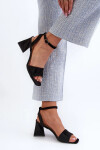 Dámské sandály na vysokém podpatku vyrobené z Eco Suede Black Upttima 40