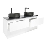 Koupelnová skříňka s umyvadlem a technickým kamenem SAT B-Way 119x50x45 cm bílá lesk BWAY2120WTKUB BWAY2120WTKUB