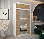 Šatní skříň Abi T1 s nástavcem Barva korpusu: Bílá, Rozměry: 250 cm, Dveře: Dub artisan