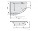 POLYSAN - TANDEM L asymetrická vana 170x130x50cm, bílá 96611