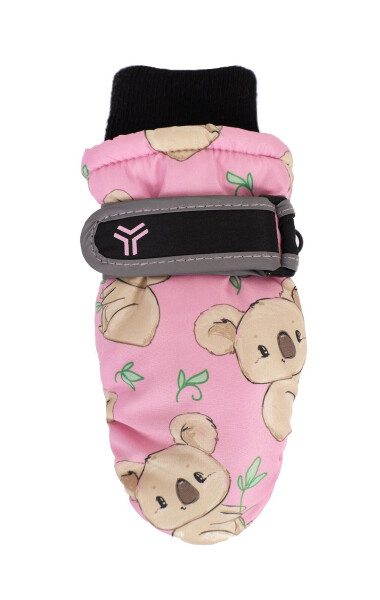 YOCLUB REN-0336G Dívčí lyžařské rukavice růžová 12 cm