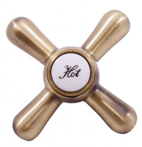 RAV Slezák - Ručka RETRO - teplá voda, Stará mosaz (Bronz) KR1002SM KR1002SM