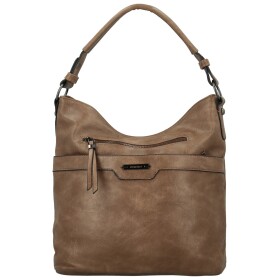 Trendy dámská koženková kabelka na rameno Sandipa, tmavě béžová