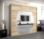 Šatní skříň Abi Bo s nástavcem Barva korpusu: Dub artisan, Rozměry: 250 cm, Dveře: Dub artisan