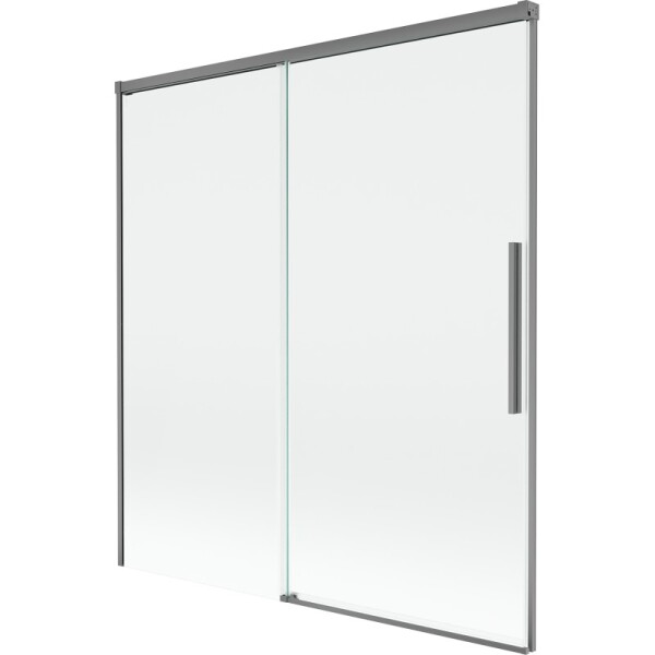 MEXEN/S - Rox vanová zástěna 2-křídlová posuvná 150 x 150, transparent, grafit metal 8C9-150-001-95-00
