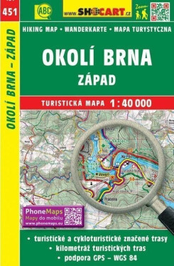 Okolí Brna, západ 1:40 000
