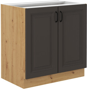Spodní skříňka Stilo 80 D 2F BB Barva korpusu: Dub artisan, Barva dvířek: Grafit
