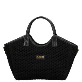 Stylová dámská háčkovaná kabelka do ruky Coveri Maggie, černá