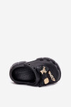 Dětské Sandály Dívčí Pěnové S Mašlí A Dekoracemi Černé Selvana 34/35