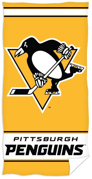 TipTrade Plážová osuška Pittsburgh Penguins II. jakost, žlutá, 70x 140cm