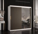 Šatní skříň Abi Riflo Wave 2 Barva korpusu: Černá, Rozměry: 120 cm, Dveře: Černá se zrcadlem