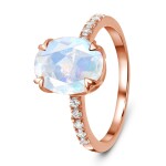 Emporial prsten 14k zlato Vermeil GU-DR10789R-ROSEGOLD-MOONSTONE-TOPAZ Velikost: 10 (EU: 61-63)