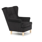 Křeslo ušák, černá látka, AK-388 BK2