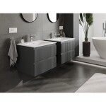 MEXEN/S - Rivel koupelnová skříňka 60 cm s umyvadlem Vela, 2 zásuvky, reliéf , grafit mat/bílá mat - 91A20-06047-2-BFF66-W23M0 91A20-06047-2-BFF66-W23M01