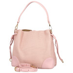 Módní dámská koženková kabelka na rameno Linna, světle růžová