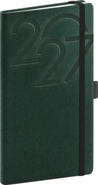 NOTIQUE Kapesní diář Ajax 2027 zelený / Týdenní / 9 x 15,5 cm
