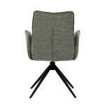 Židle jídelní, zelená látka, 360° vratný mechanismus, černý kov