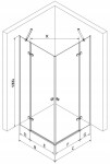 MEXEN/S - ROMA sprchový kout 110x110, transparent, chrom 854-110-110-02-00