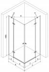 MEXEN/S - Roma Duo sprchový kout 90x90, transparent, černá +vanička se sifonem 854-090-090-70-02-4010B