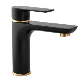 RAV Slezák - VLTAVA - Umyvadlová baterie bez výpusti, Černá matná/Zlatá, 1/2" VT428.5CMATZ
