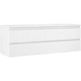 MEXEN/S - Rivel koupelnová skříňka pod umyvadlo 140 cm s deskou, 2 zásuvky, reliéf , bílá mat 91A20-14047-2-BFFC01