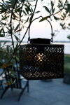 Chic Antique LED lucerna na solární napájení 14 cm, měděná barva, kov