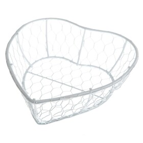 Kovový košík ve tvaru srdce DRA903
