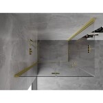 MEXEN/S - Mist-F Duo sprchový kout skládací dveře levá 85 x 80, transparent, zlato kartáčovaná 8A6-085L-080P-55-00
