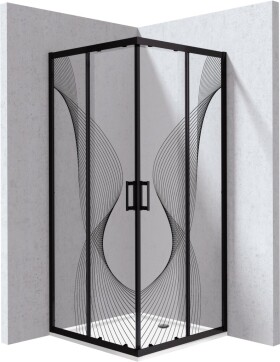DEANTE - Funkia Evo čtvercový kout s vaničkou, 80x80 cm – vzor vlna KYCPNB88P