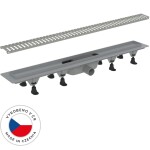 CERANO Sprchový odtokový žlab, sifon gravitační klapka - plast - DN50 - nerez - 92 cm