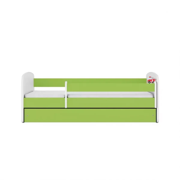 Dětská postel Babydreams+SZ+M zelená 80x180 Hasičské auto