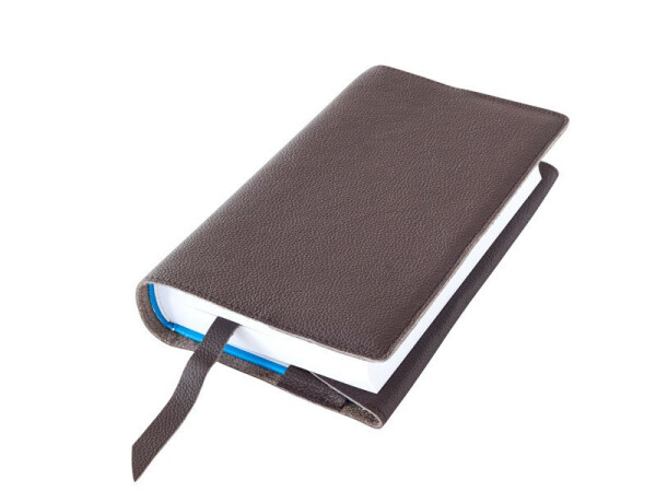 Variabilní kožený obal na knihu se záložkou kůže hnědá vzorovaná