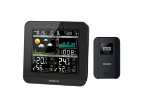 SENCOR SWS 5800 Meteostanice černá / barevný LCD / bezdrátové čidlo (8590669359882)