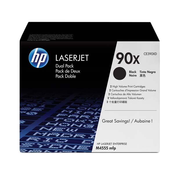 Hewlett-Packard HP CE390XD, černý (HP 90X) - originální toner (Dvojbalení)