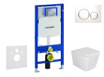 GEBERIT - Duofix Set předstěnové instalace, klozetu Arkas I sedátka softclose, tlačítko Sigma20, bílá/pozlacená SANI11CA3154