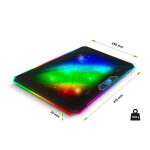 EVOLVEO Ania 9RGB, chladící podložka pod notebook, 6x ventilátor, RGB podsvícení ventilátorů a obvodu