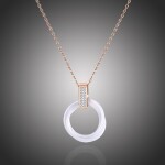 Ocelový náhrdelník se zirkony Catarin White Gold - keramika, Zlatá 40 cm + 5 cm (prodloužení)